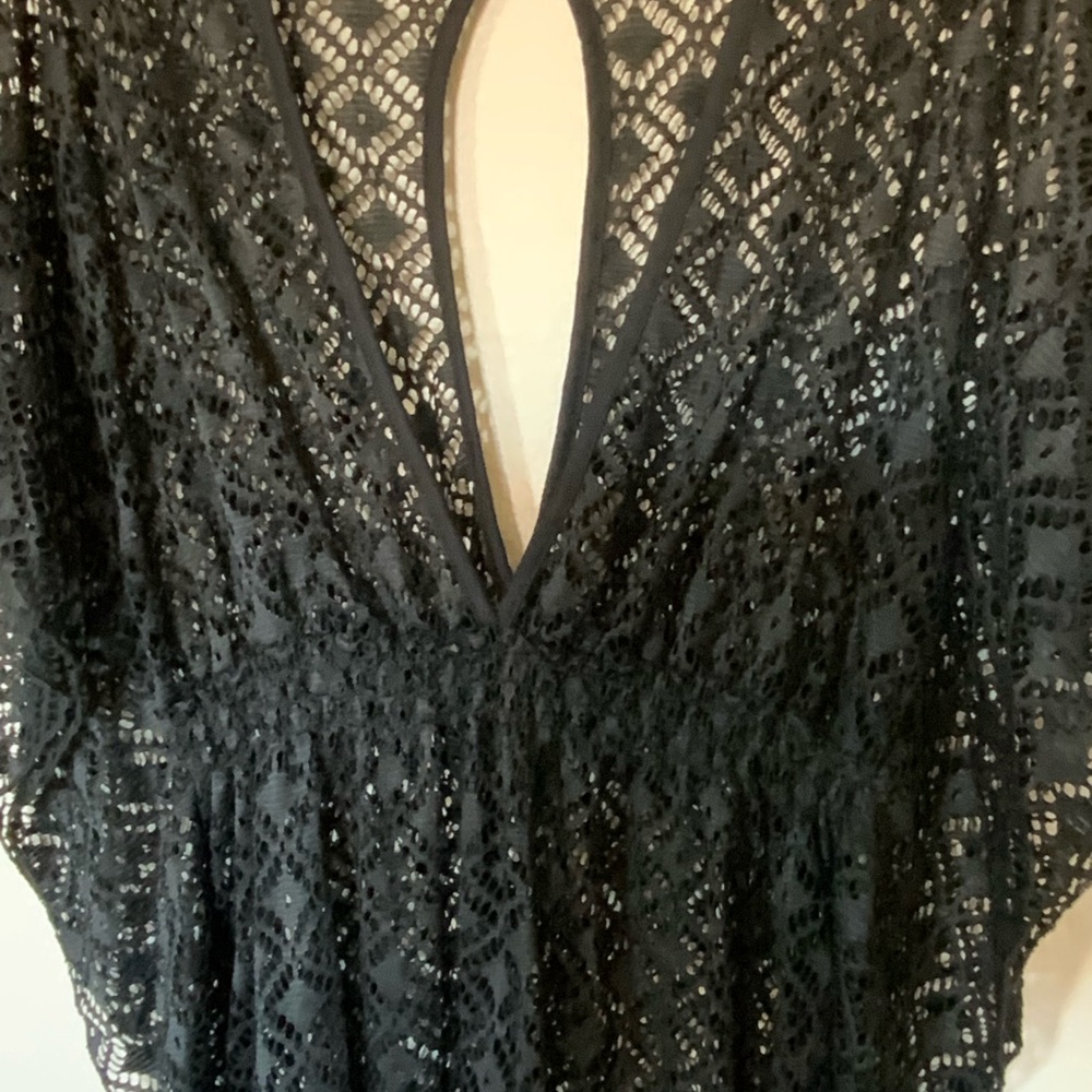 Miken Black Crochet Cover-Up - Picture 2 of 5